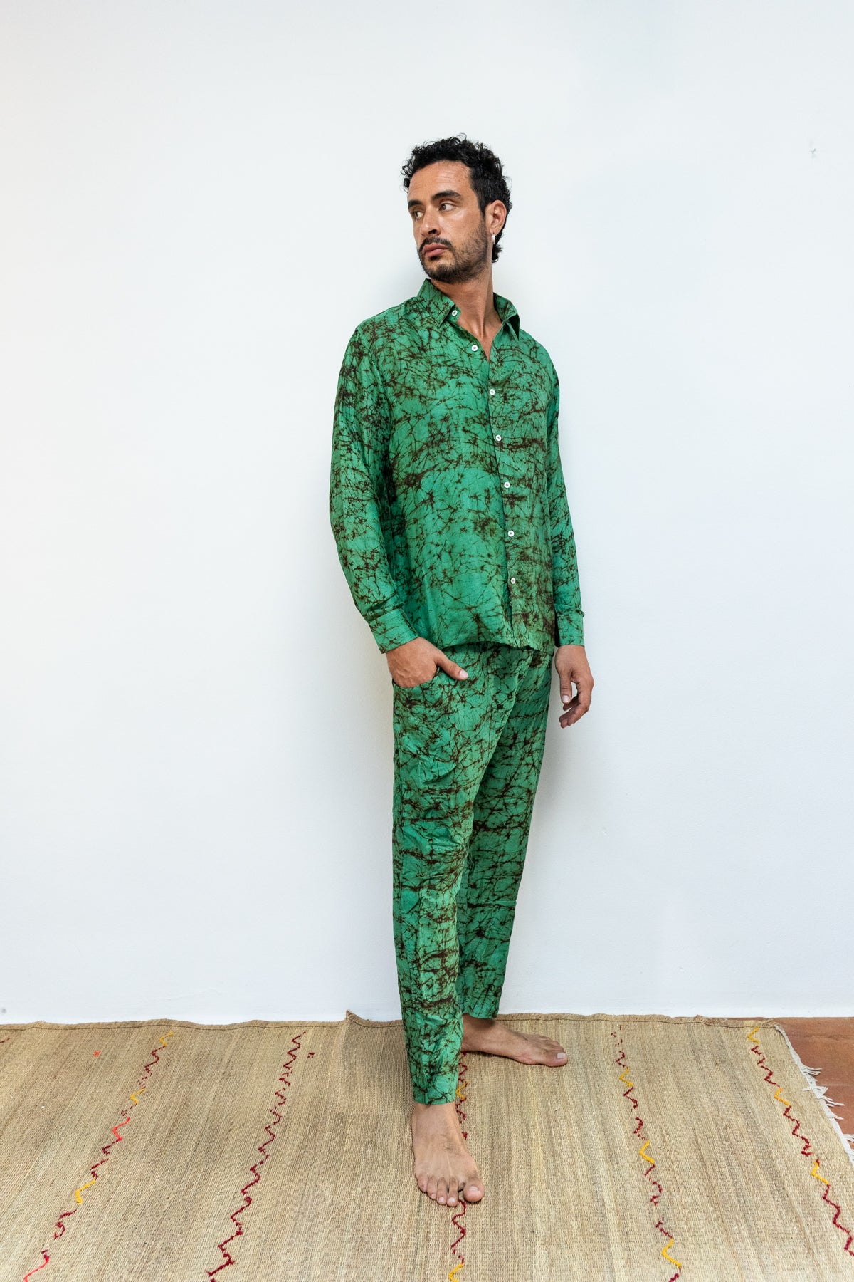 Silk Batik wrap pants