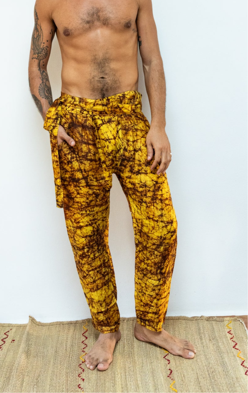 Silk Batik wrap pants