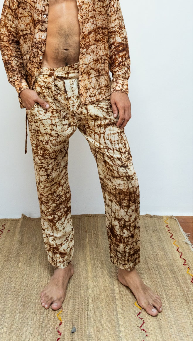 Silk Batik wrap pants