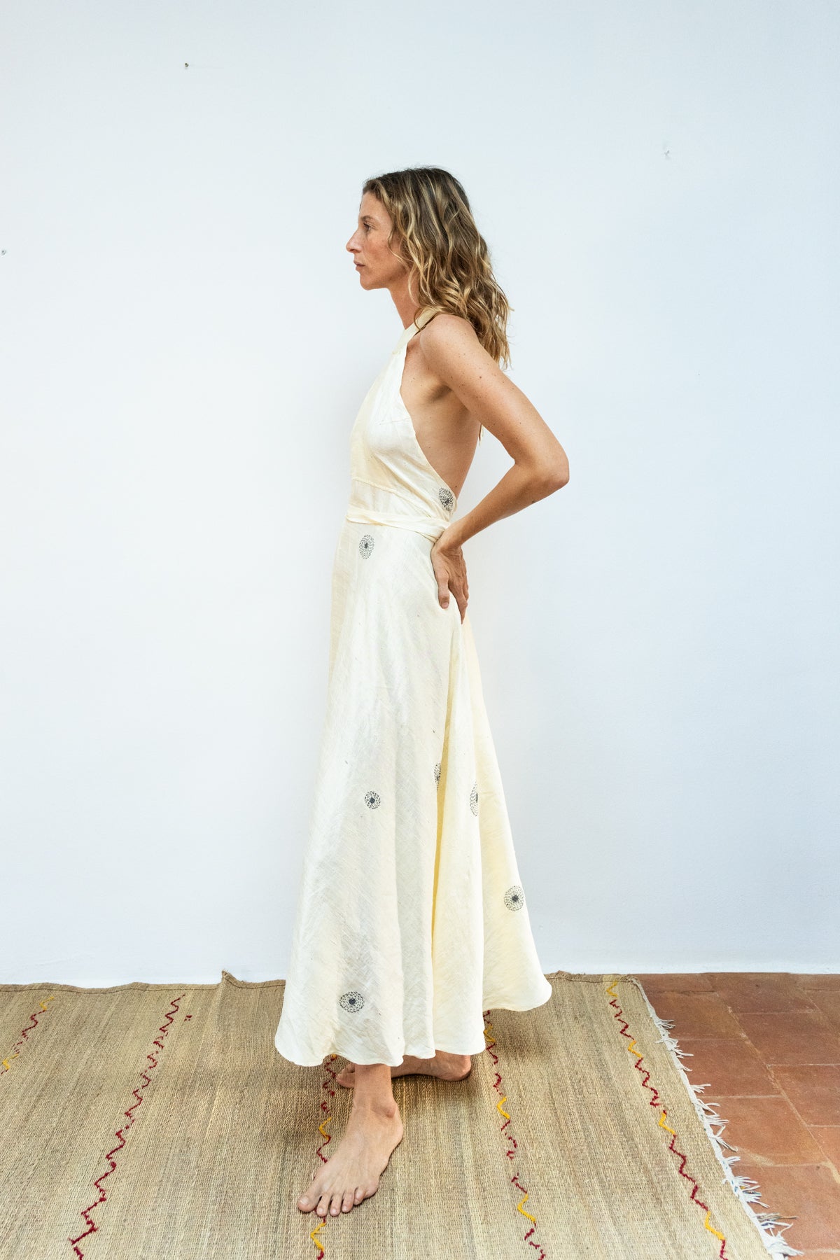 Raw silk duna dress