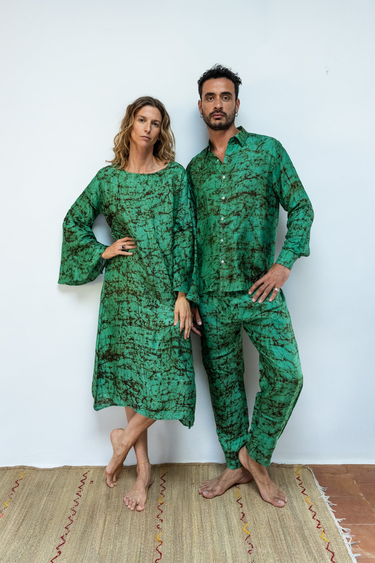 Silk Batik wrap pants