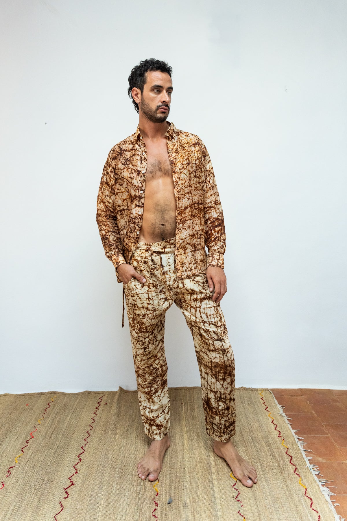 Silk Batik wrap pants