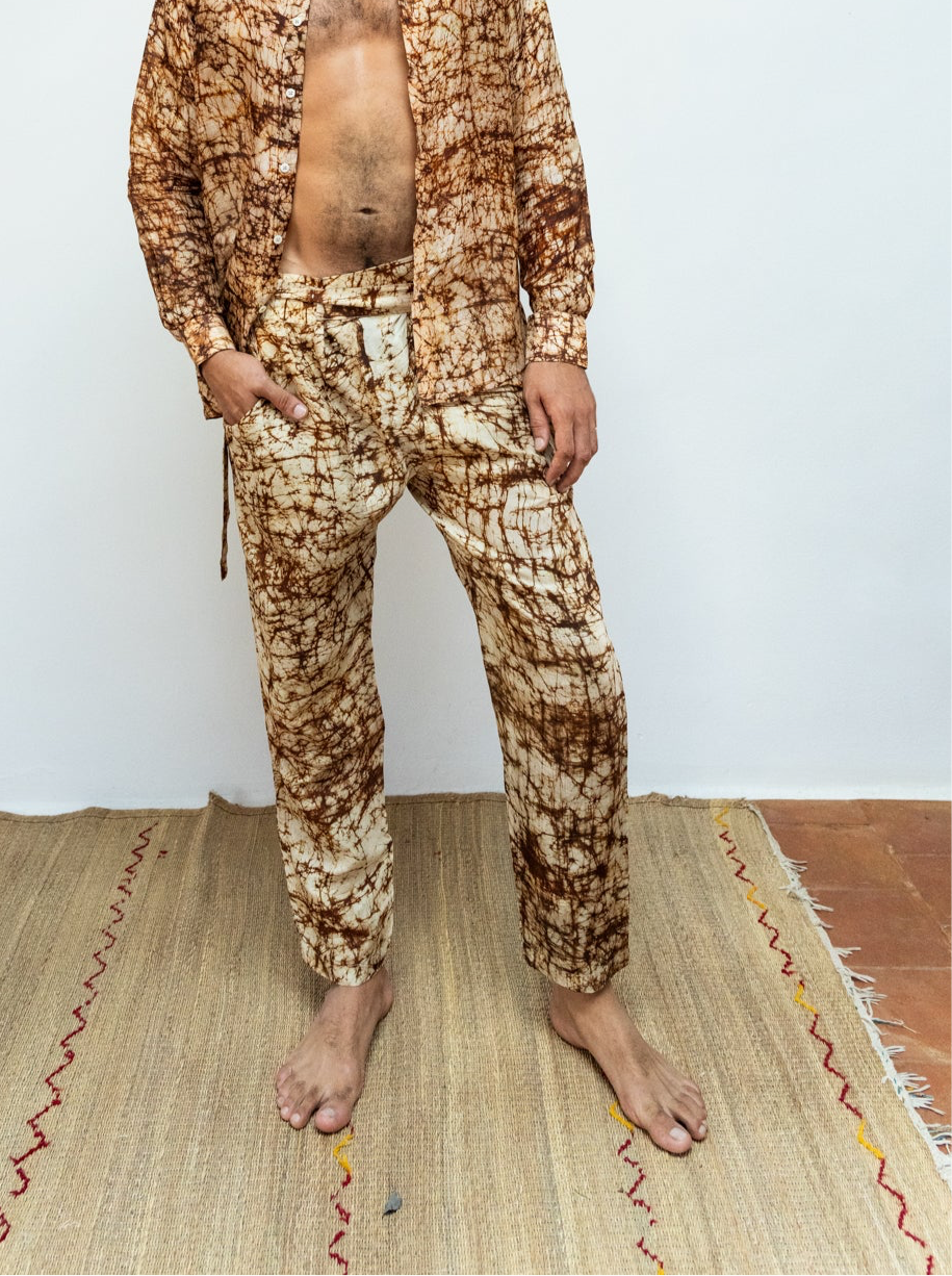 Silk Batik wrap pants