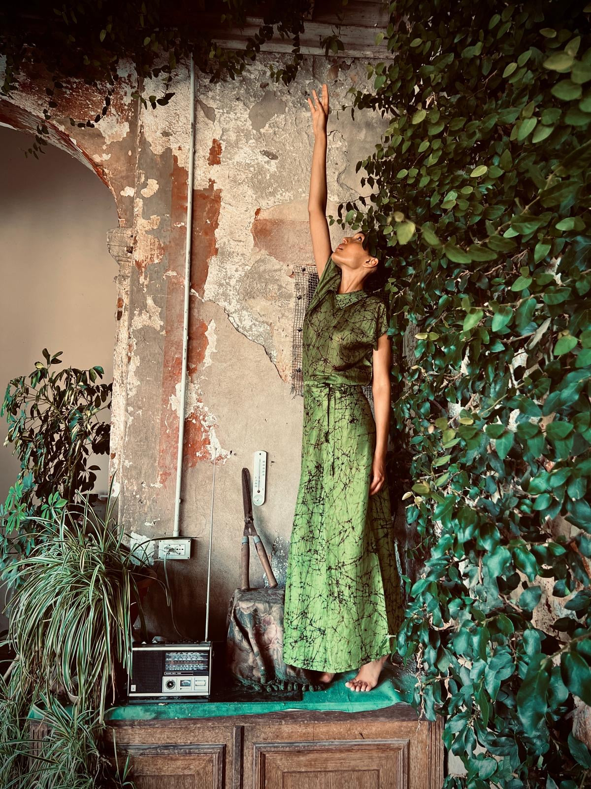 Silk Batik long skirt