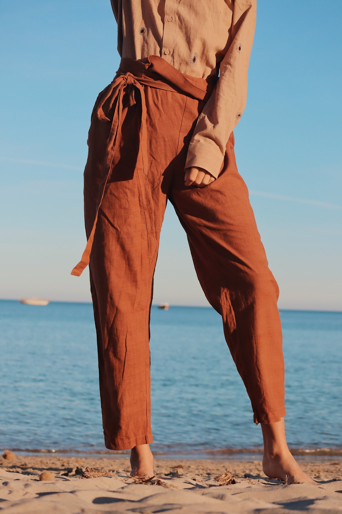 Cotton wrap pants
