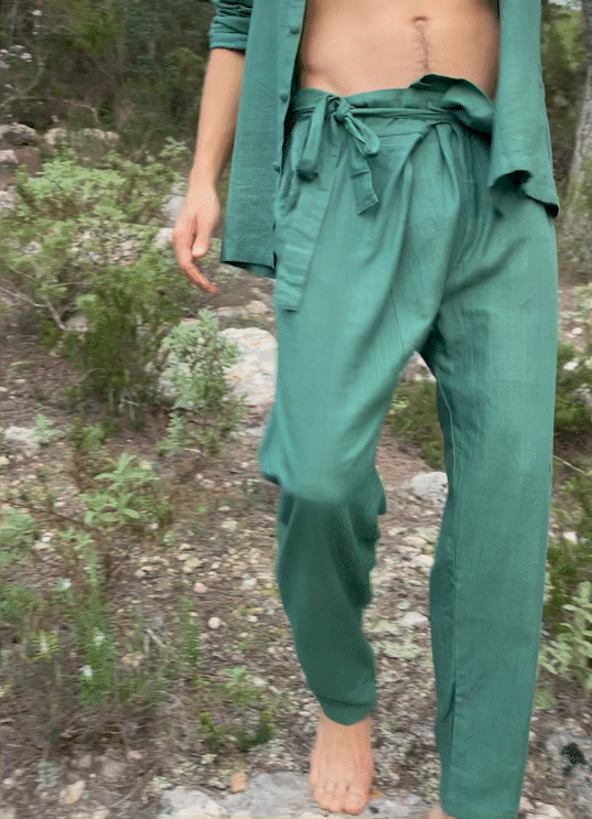 Cotton wrap pants
