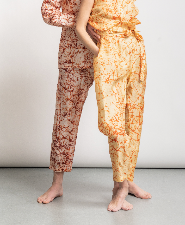 Silk Batik wrap pants