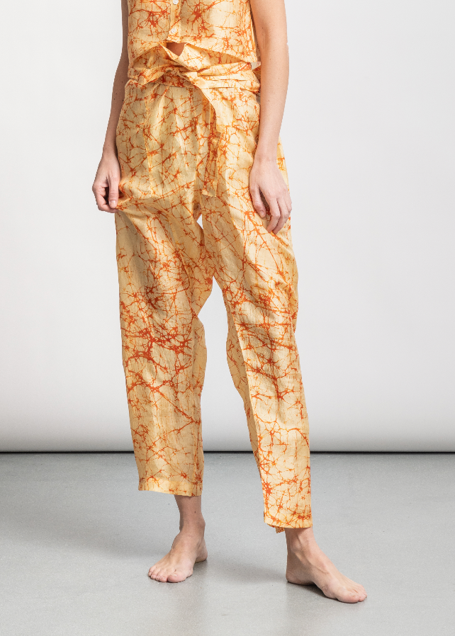 Silk Batik wrap pants