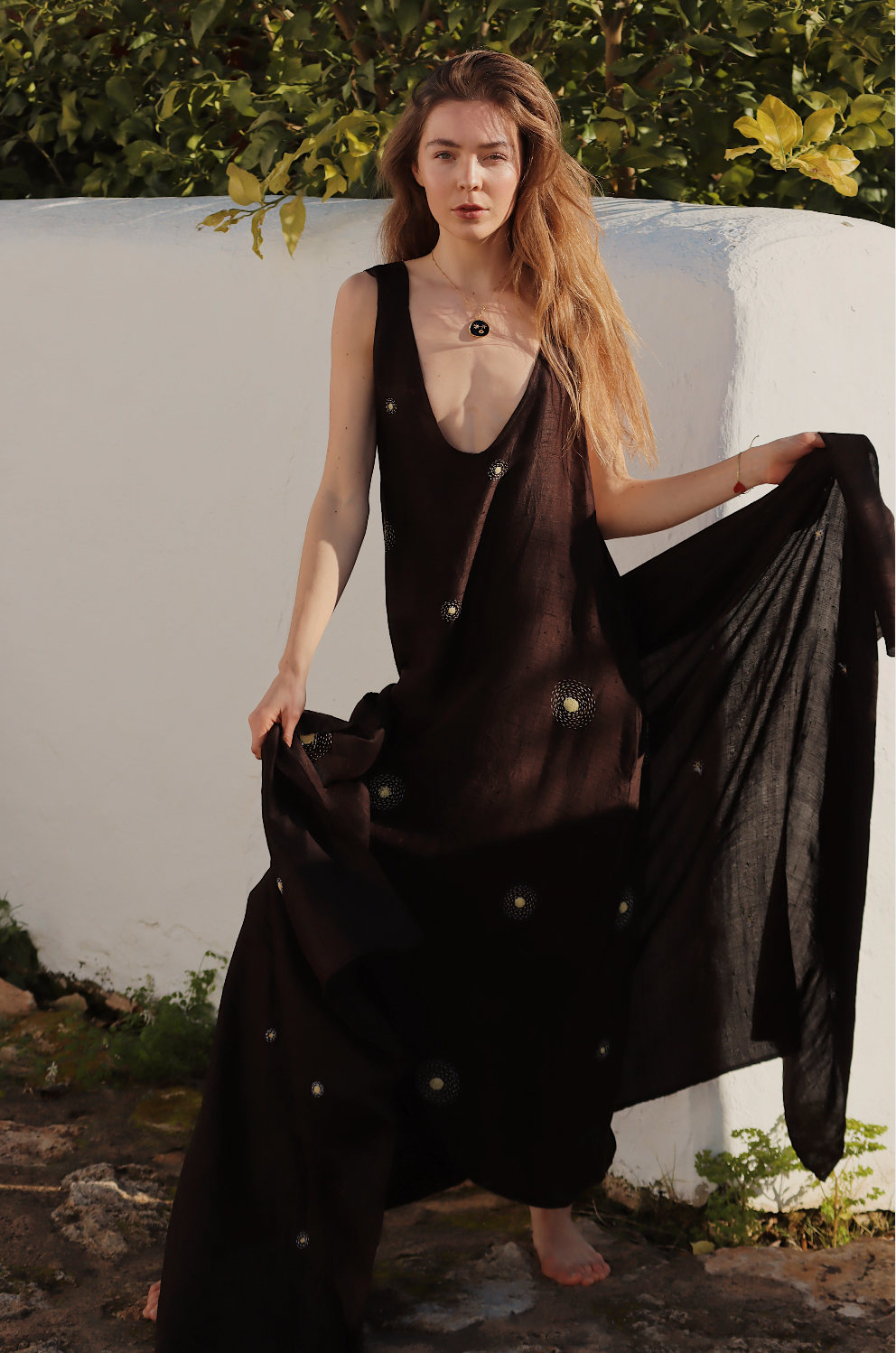 Constellation silk dress