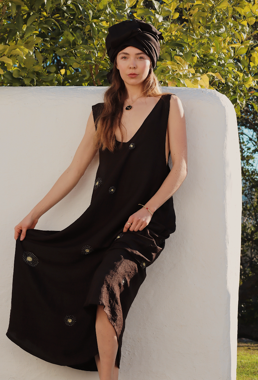 Constellation silk dress