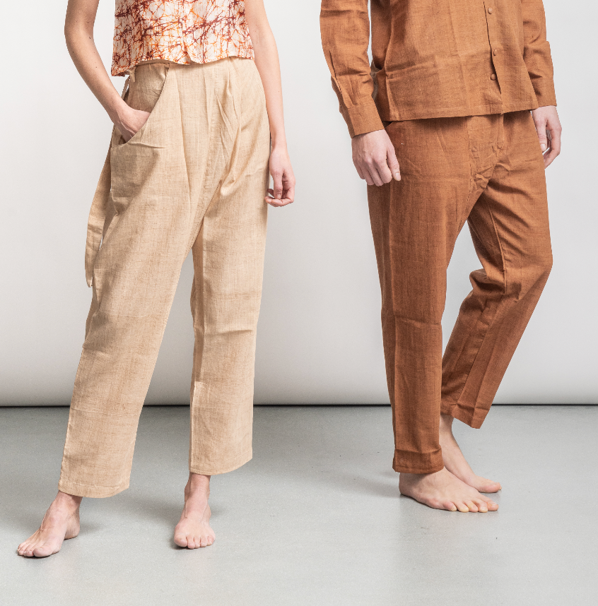 Cotton wrap pants