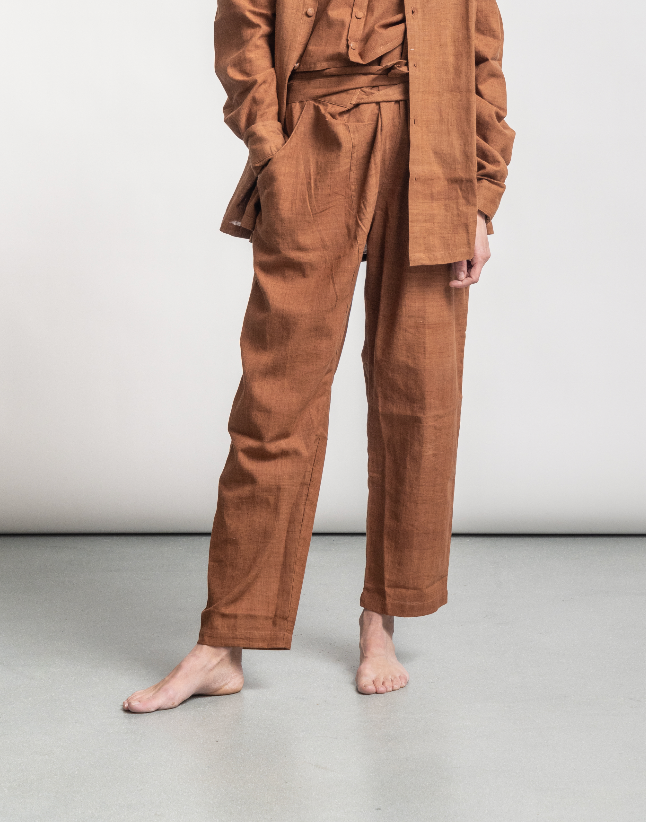 Cotton wrap pants