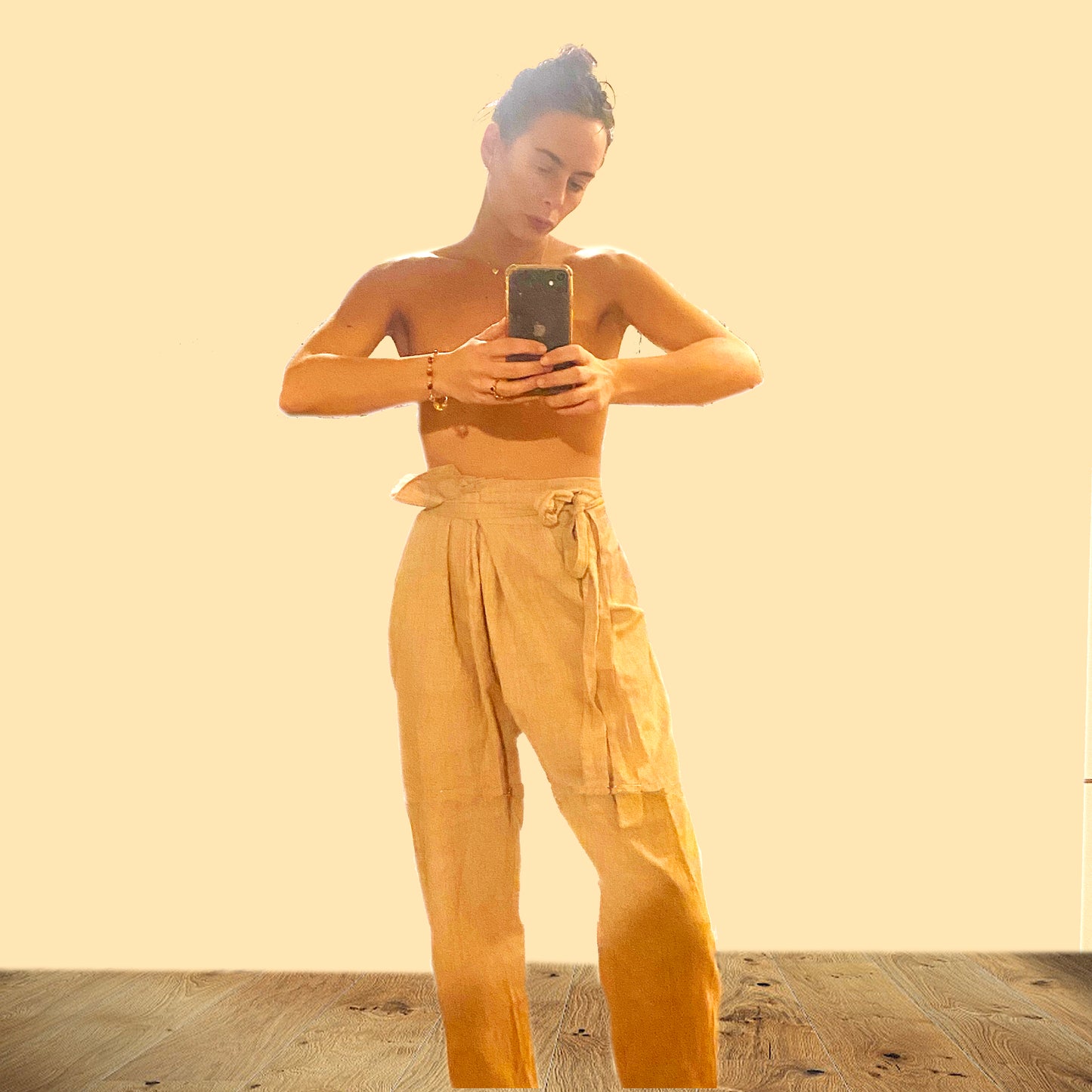 Cotton wrap pants