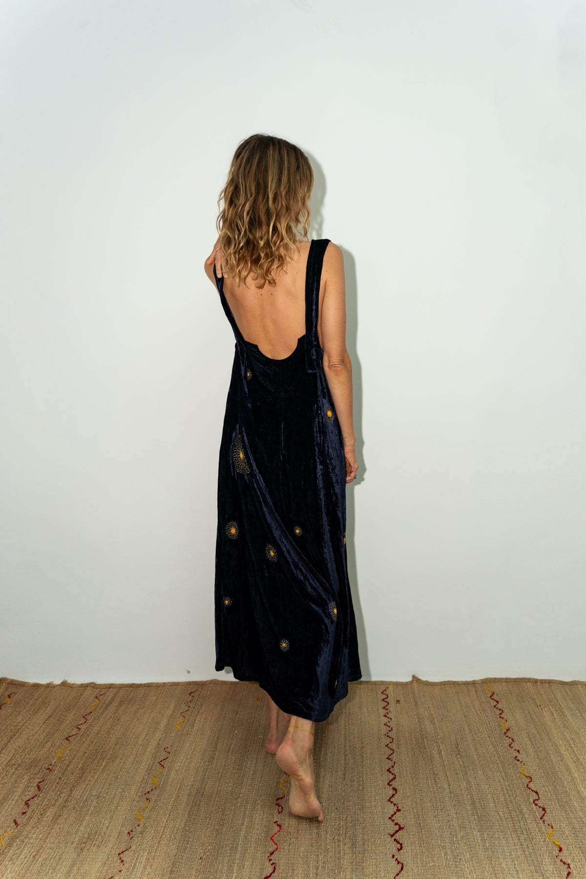 Constellation velvet silk dress