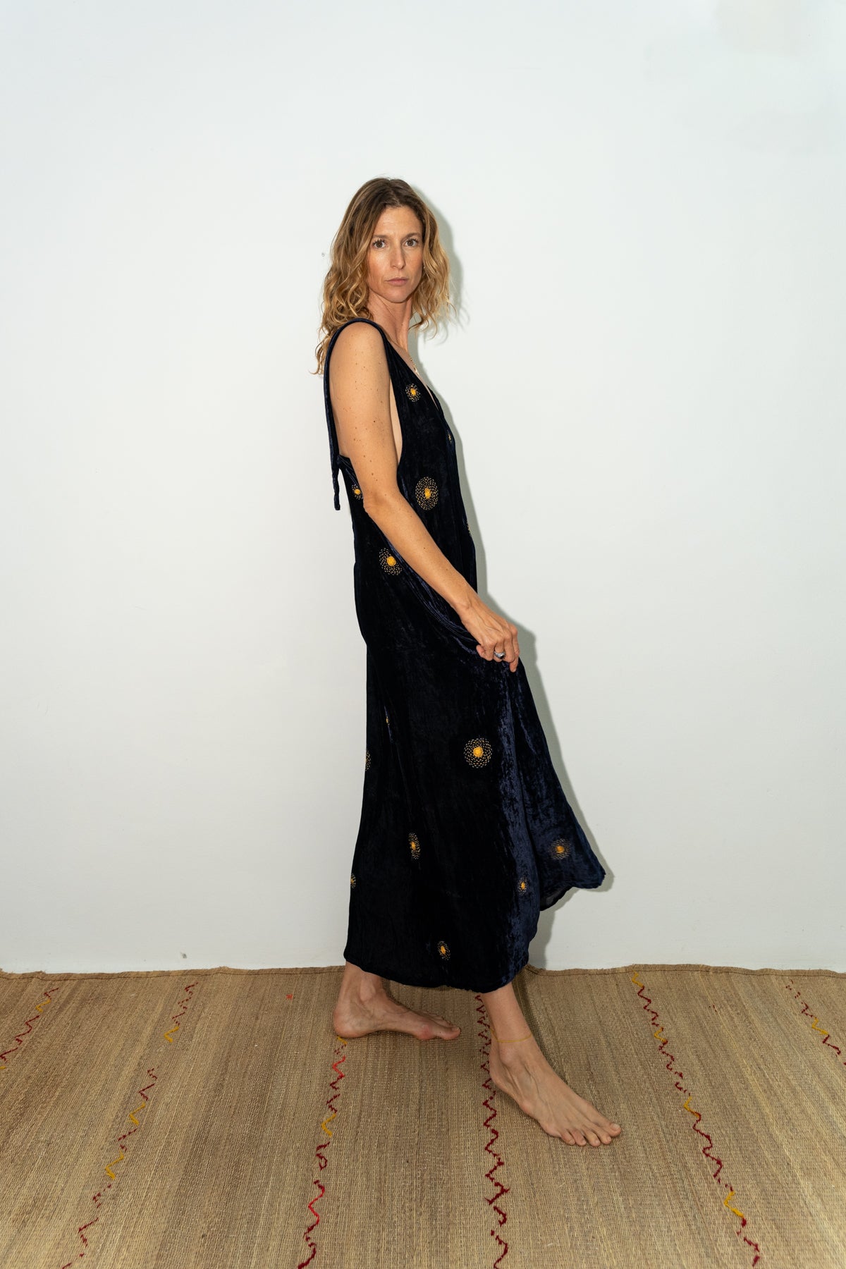 Constellation velvet silk dress