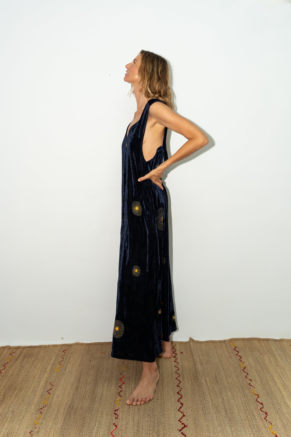 Constellation velvet silk dress