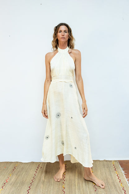 Raw silk duna dress