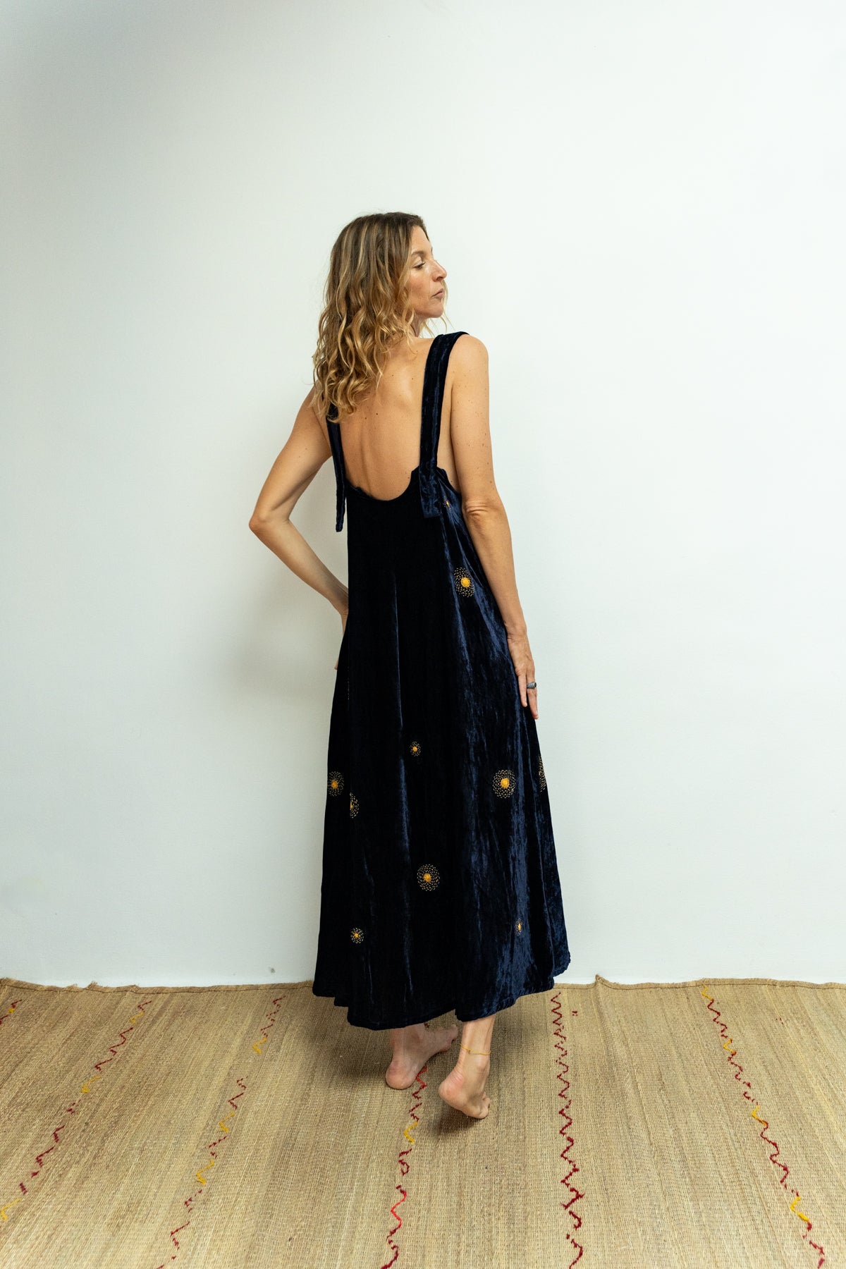 Constellation velvet silk dress