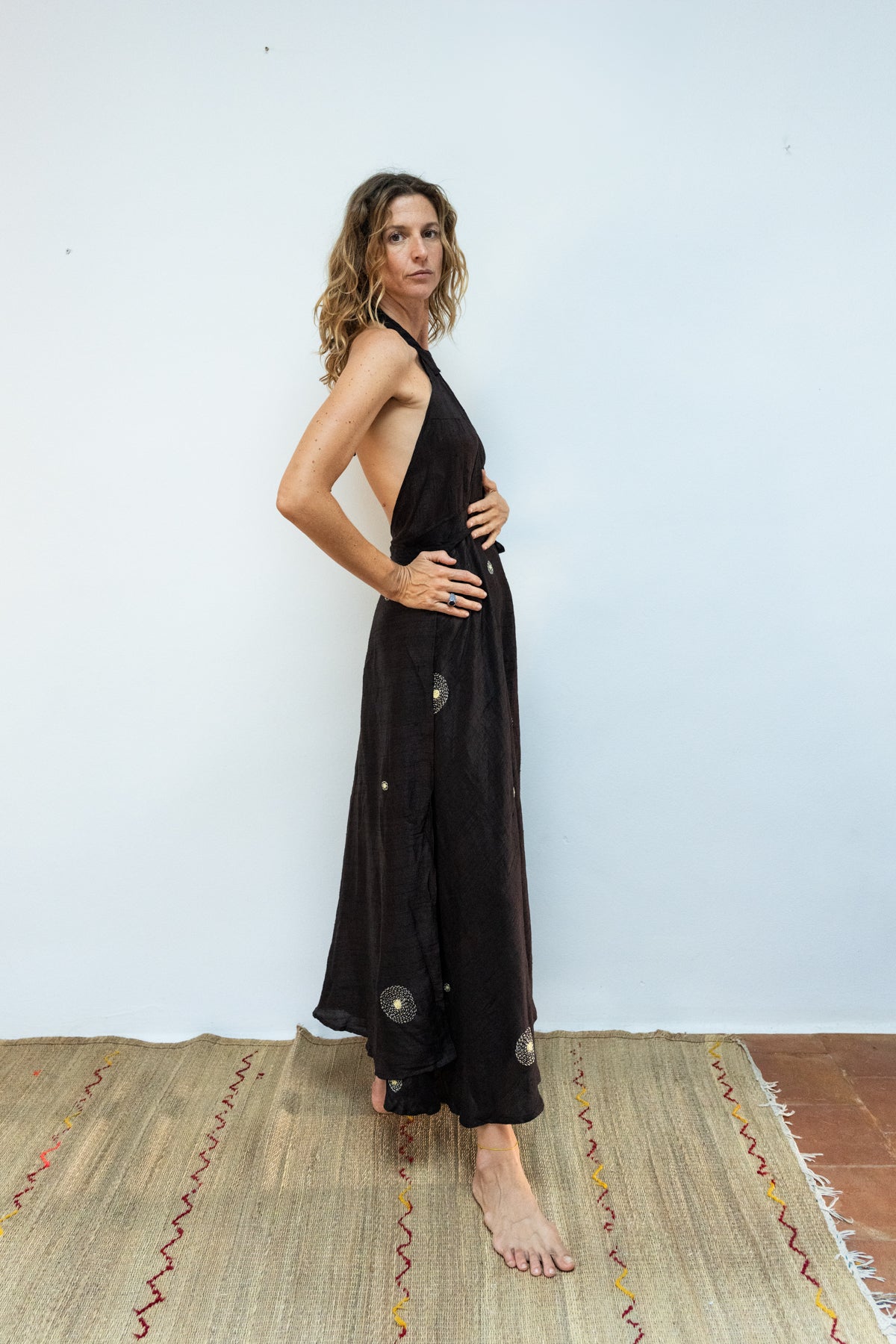 Raw silk duna dress