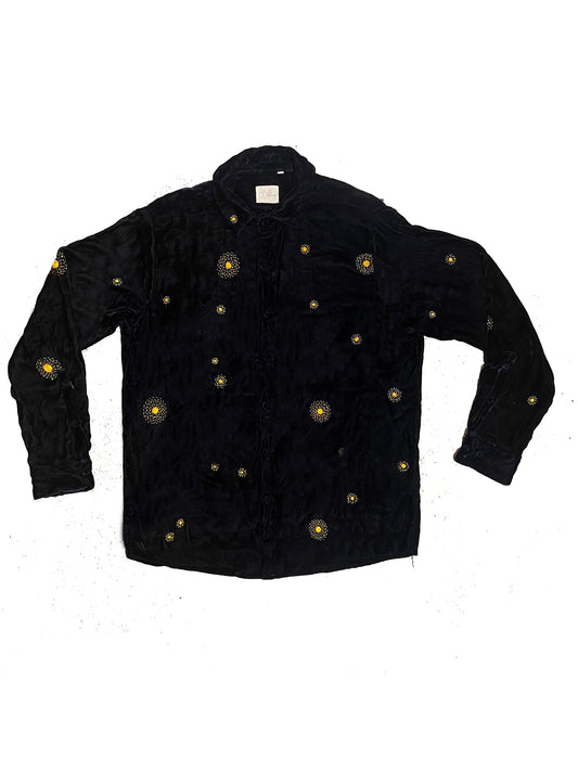 Constellation velvet silk shirt