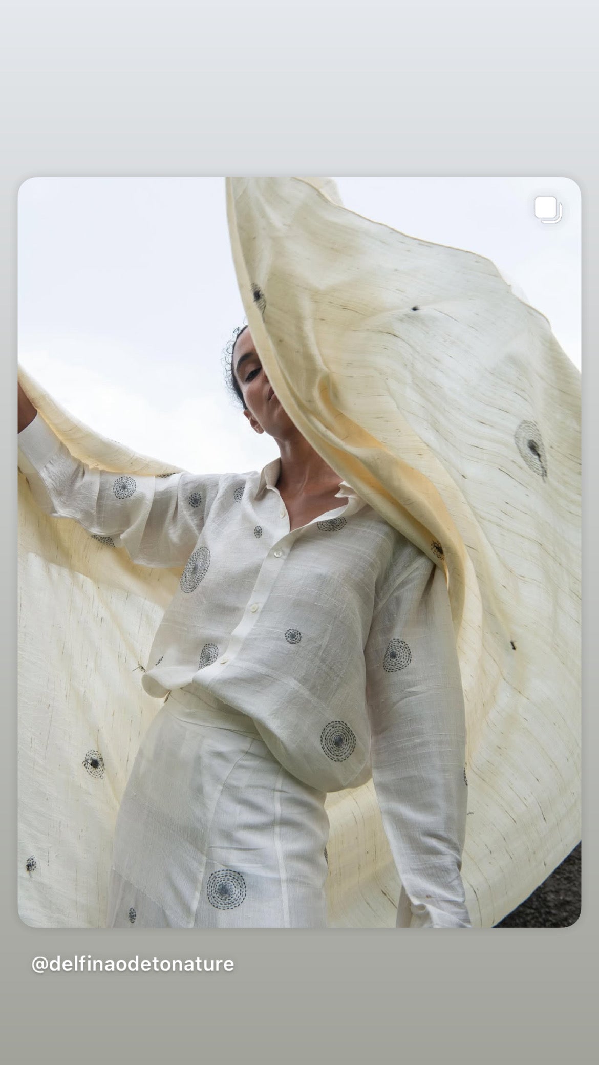 Raw silk constellation shirt