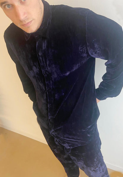 Velvet silk shirt